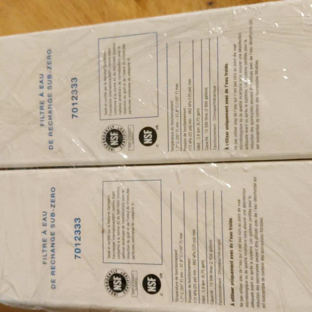 2 Pack Sub-Zero 7012333 Ice Maker Water Filter Replacement 7042803 UC-15 UC-15IO